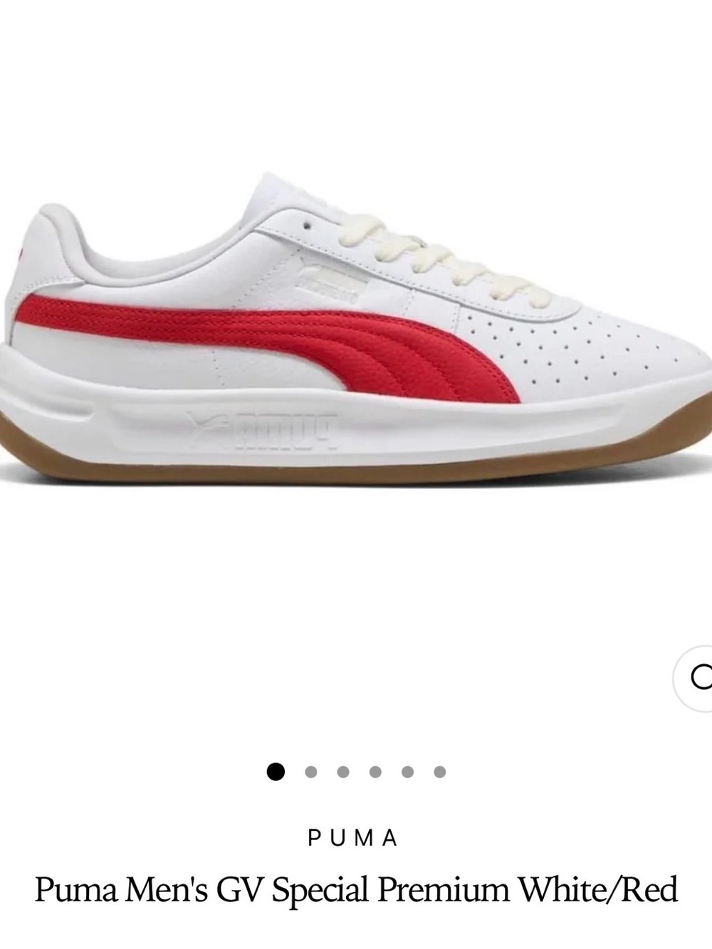 Puma Men's GV Special White Sneakers red stripes tennis shoes size 9.5
